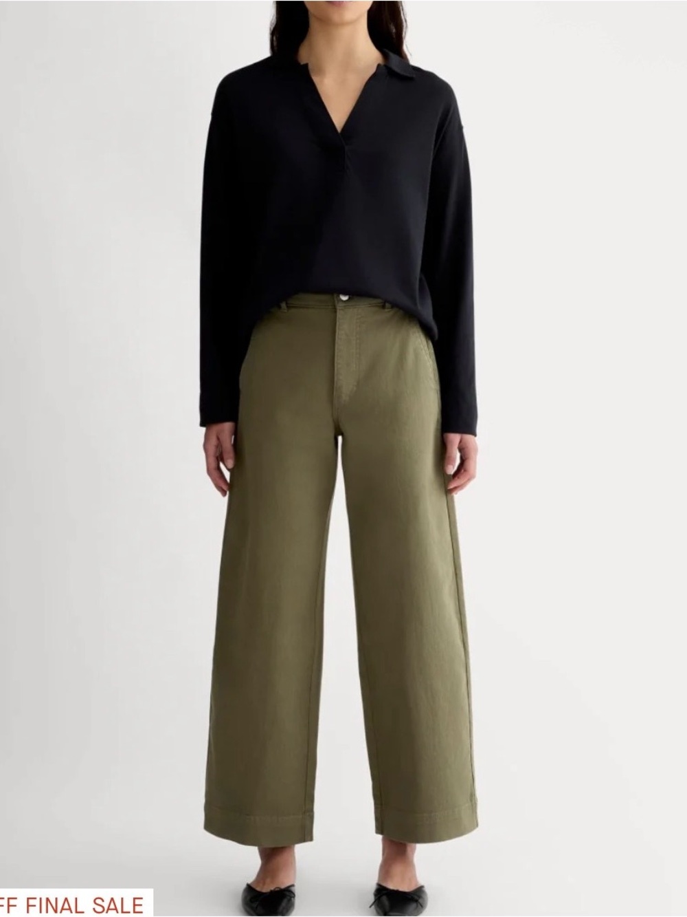 Everlane The Utility Wide Leg High Rise Pants In Kalamata Size 28R